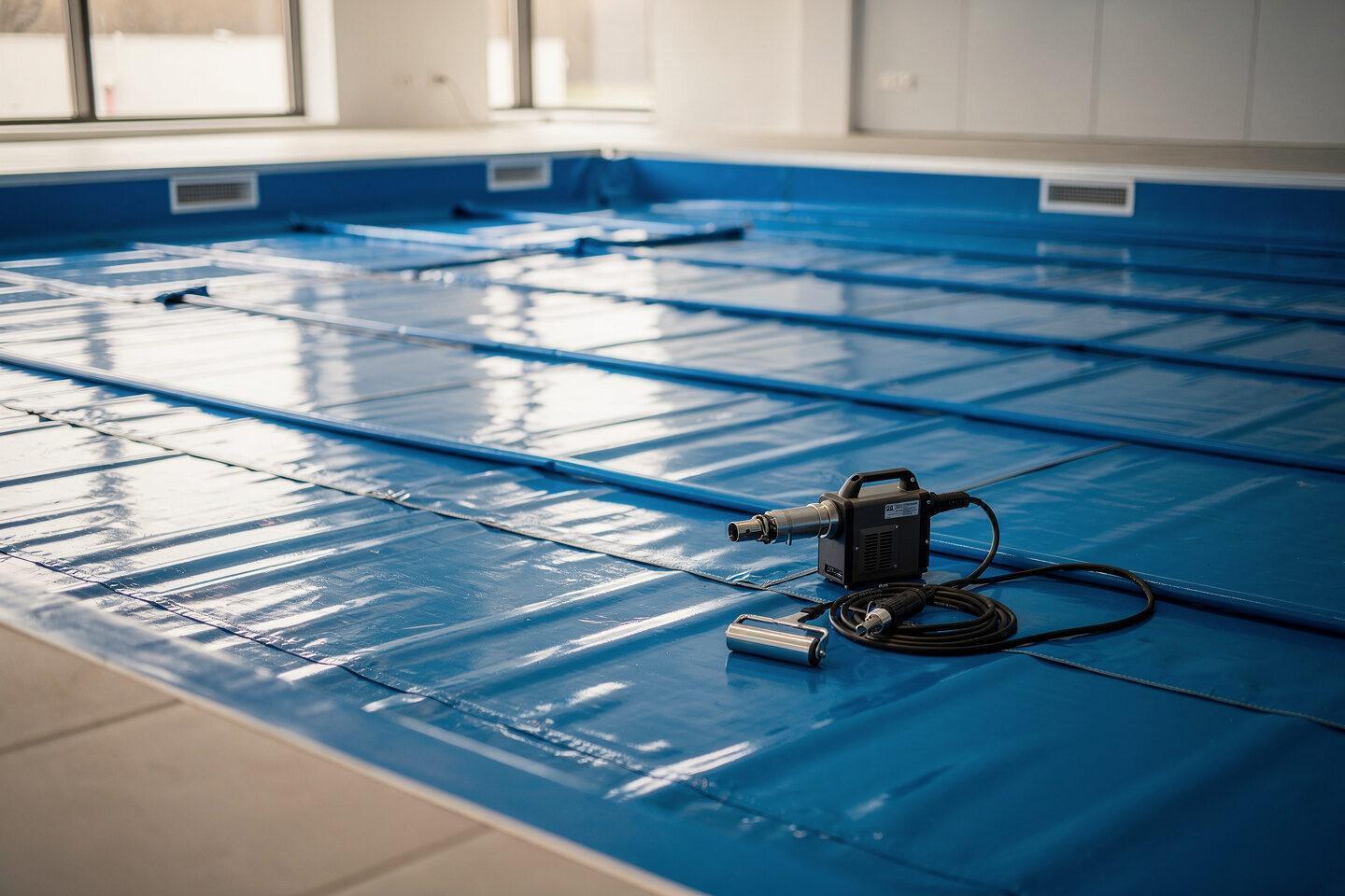 Verlegen von Poolfolien, Verschweißen von Schwimmbadfolien, Poolsanierung durch Folie bei Folienbau24