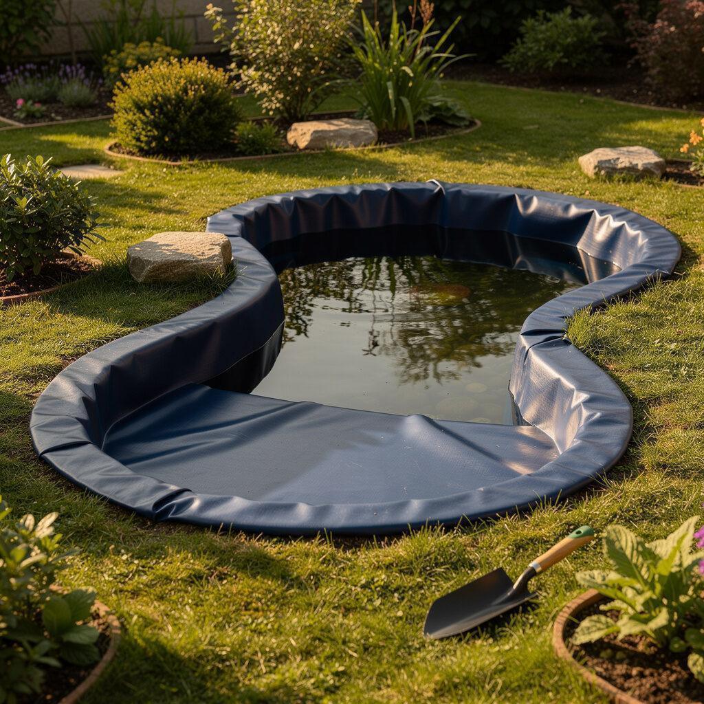 Ausstattung von Erdbecken im Privatgarten mit PVC-Folie – Folienbau24