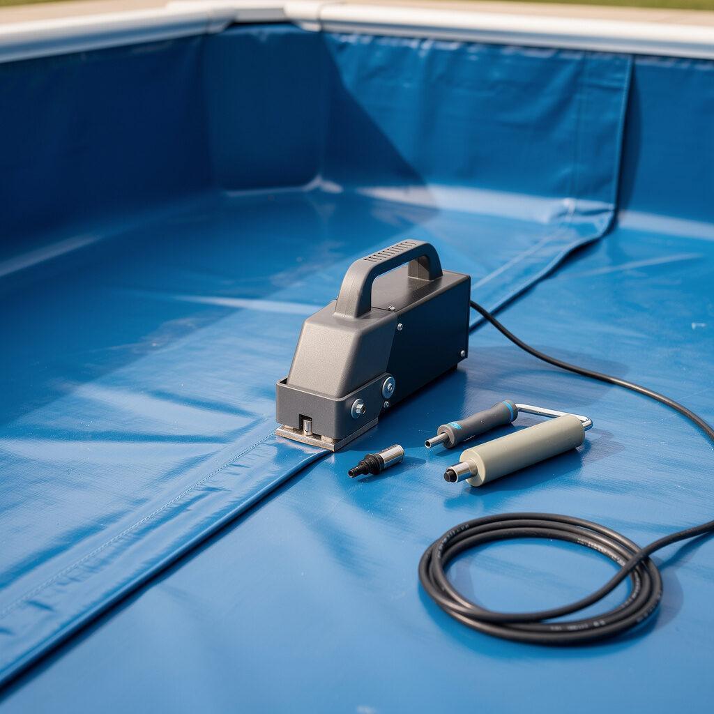 Schwimmbadfolien verschweißen mit Stumpfschweißtechnik – Folienbau24