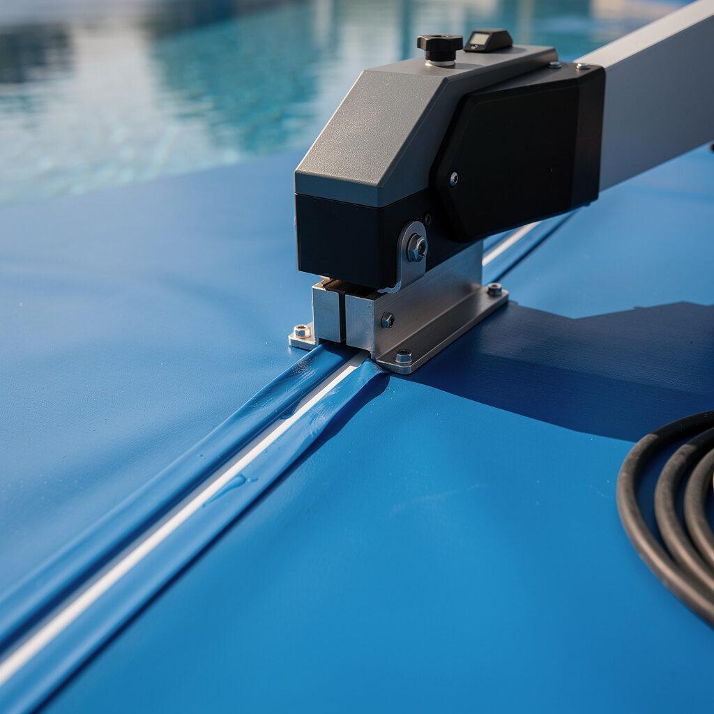 Nahtloses Verschweißen Ihrer Poolfolie im Bodenbereich dank Stumpfschweißtechnik – Folienbau24